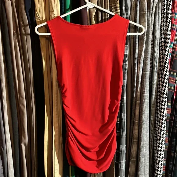 ✨Express Red ruched surplice tank top - Picture 6 of 6